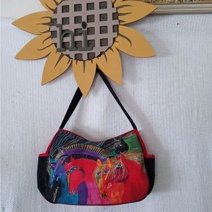 Laurel Burch Wild Horses of Fire Stallions Purse Medium Tote Shoulder Bag Hobo